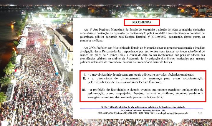 MP-MA recomenda a prefeitos municipais que suspendam o carnaval e outras festas