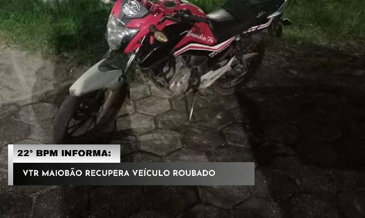 PAÇO DO LUMIAR: Polícia recupera na Vila Cafeteira motocicleta roubada