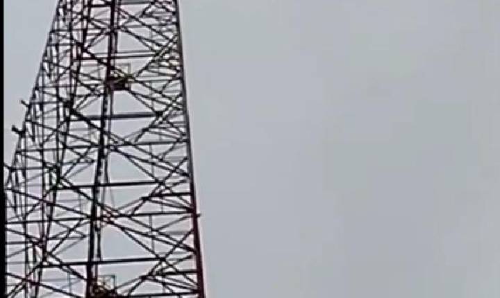 VÍDEO: Homem sobe em torre de transmissão de grupo de comunicação, em São Luís; veja vídeo...