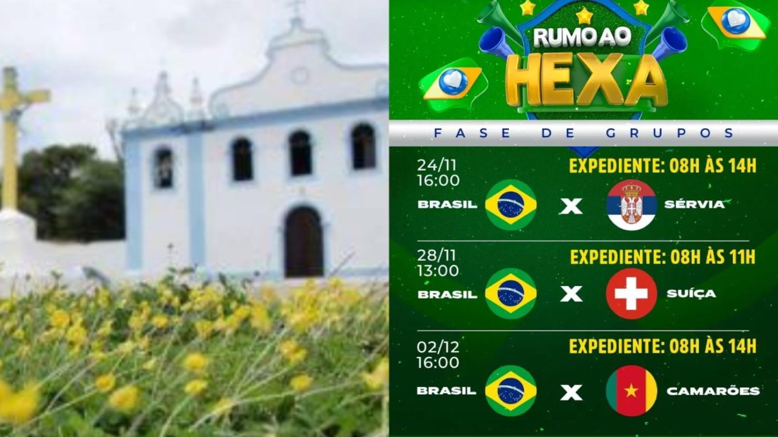 Prefeitura de Paço do Lumiar reduz expediente em dias de jogos do Brasil na Copa do Mundo